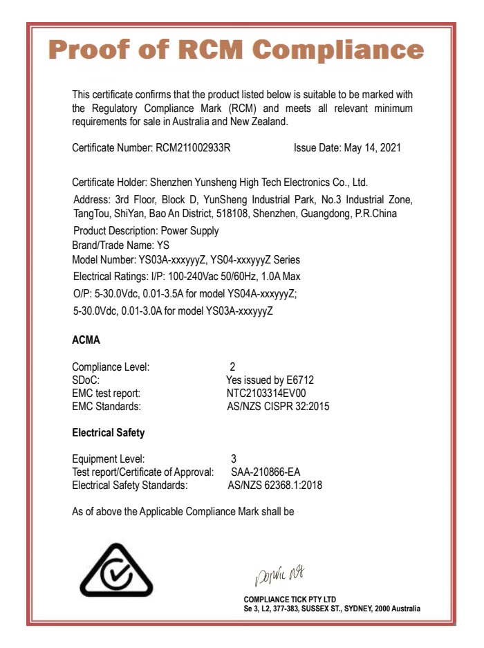 Certificado RCM