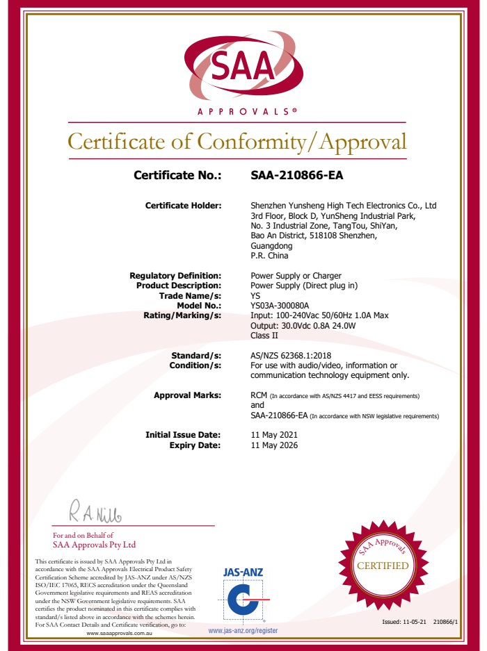 Certificado SAA